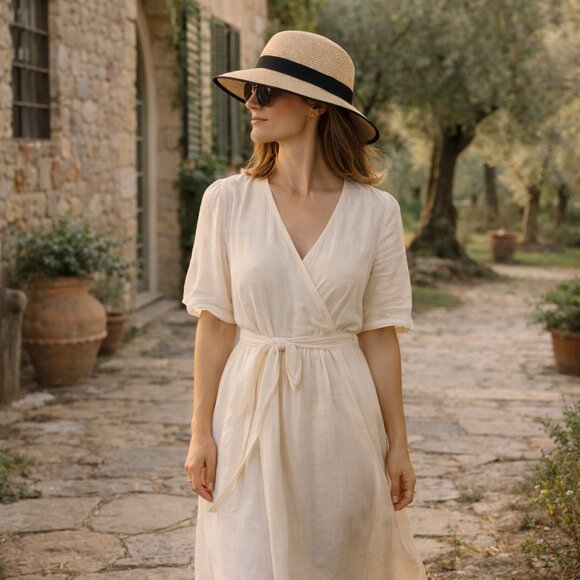 Solar Escape Wide Brim Straw Hat | Black Band | Coastal Chic Classic main image 7